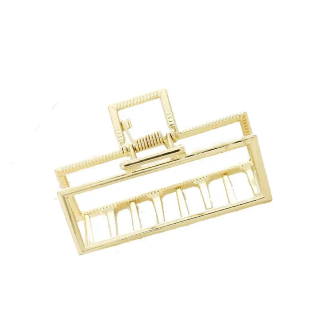 Hair clip rectangular gold