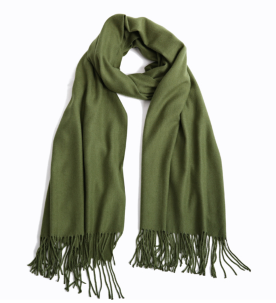 Pashmina scarf olive green