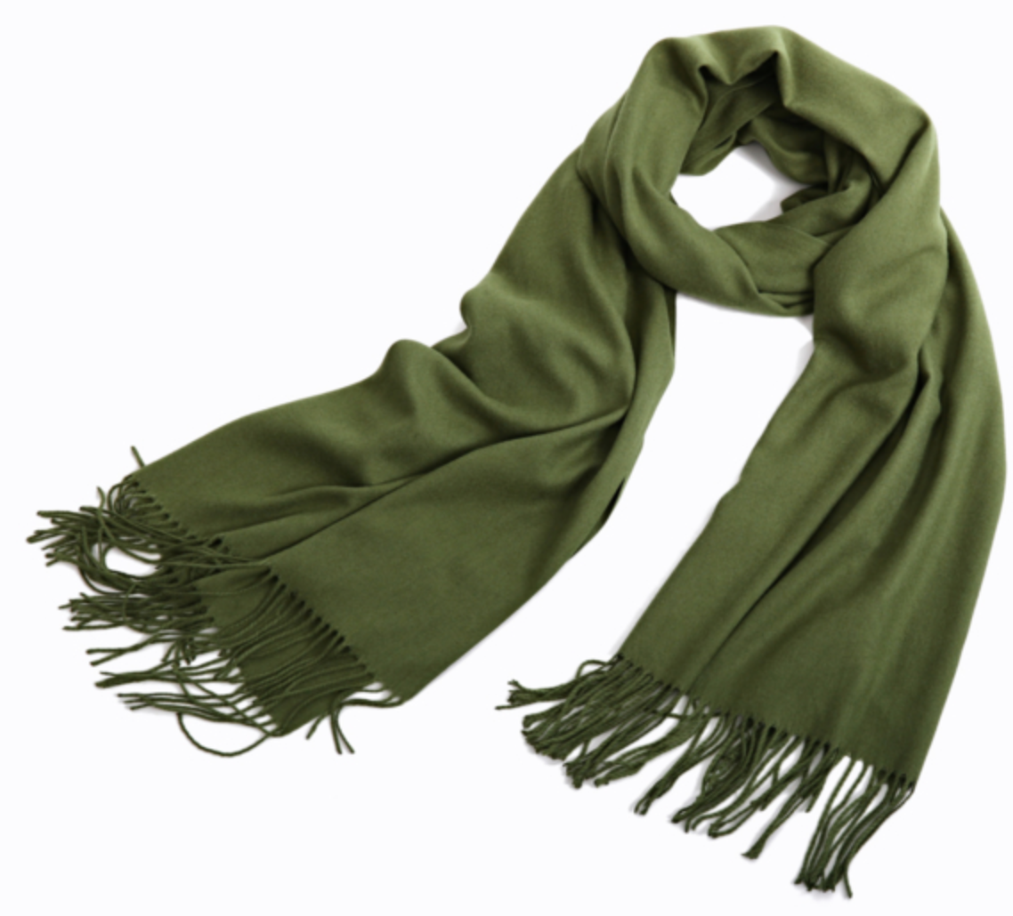 Pashmina scarf olive green