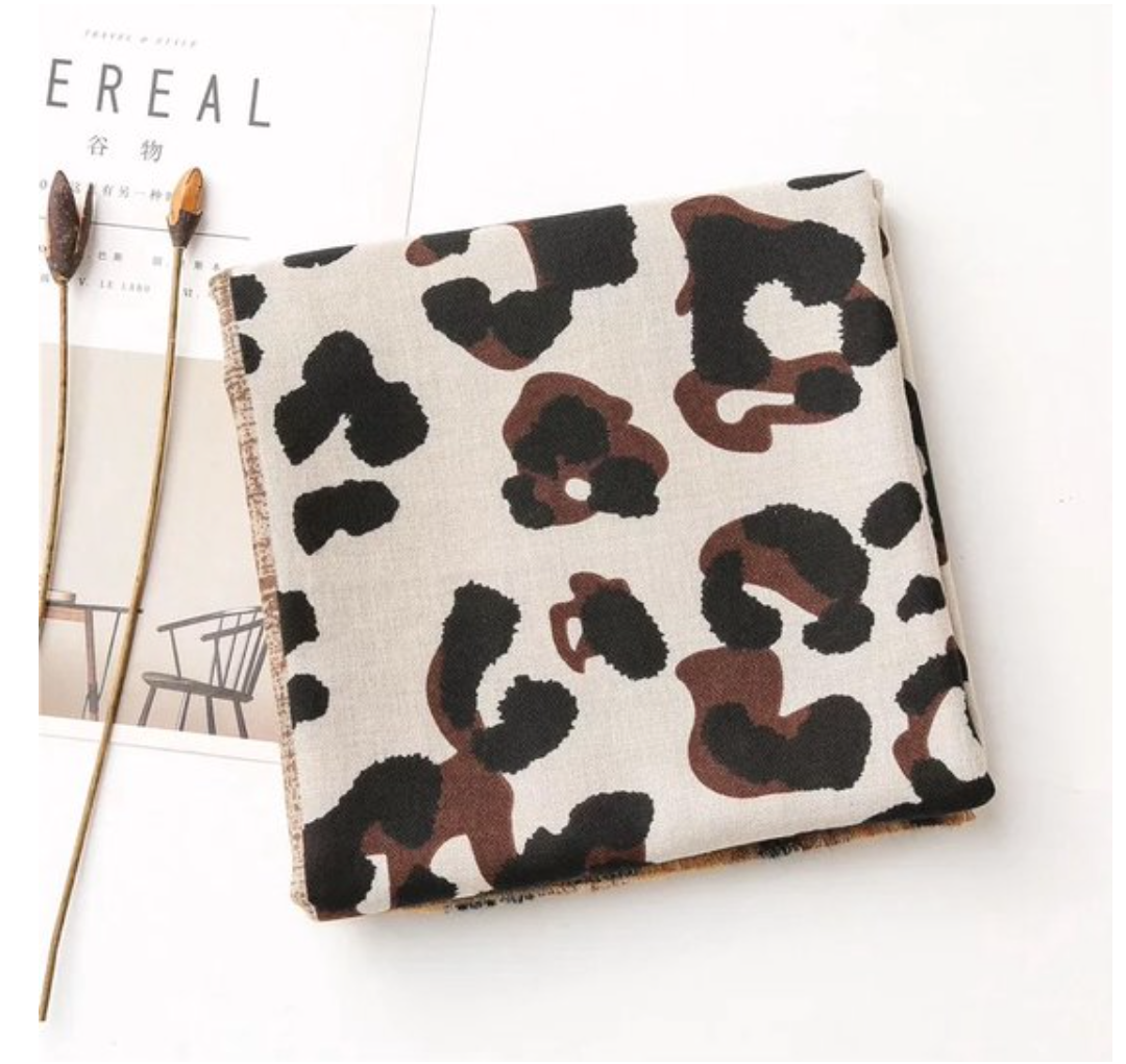 Scarf leopard print green