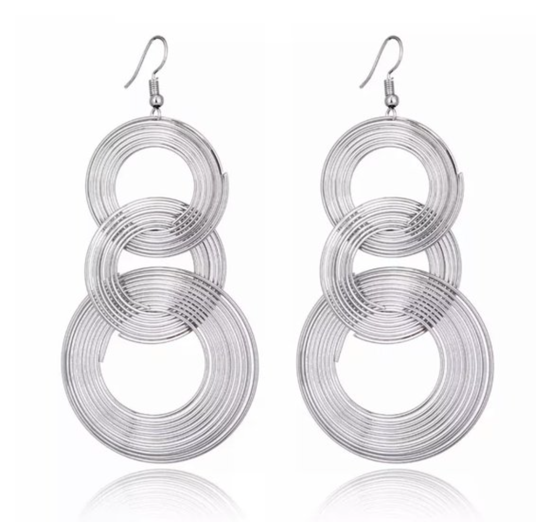 Oorbellen cirkels zilver