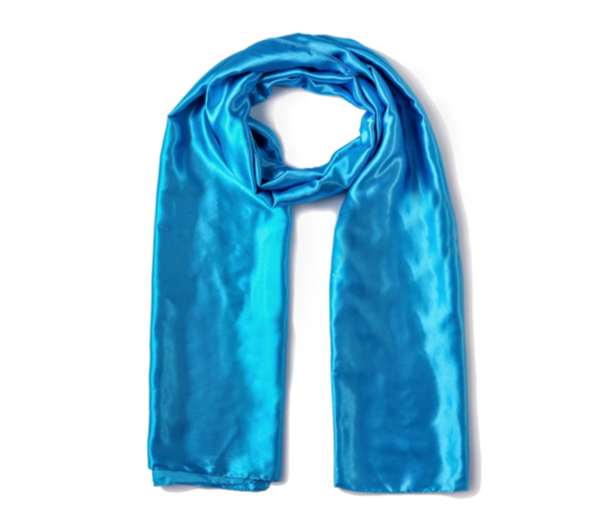 Scarf satin long sky blue