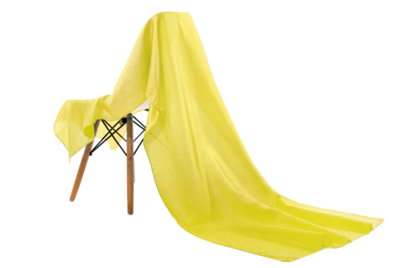 Scarf satin long yellow