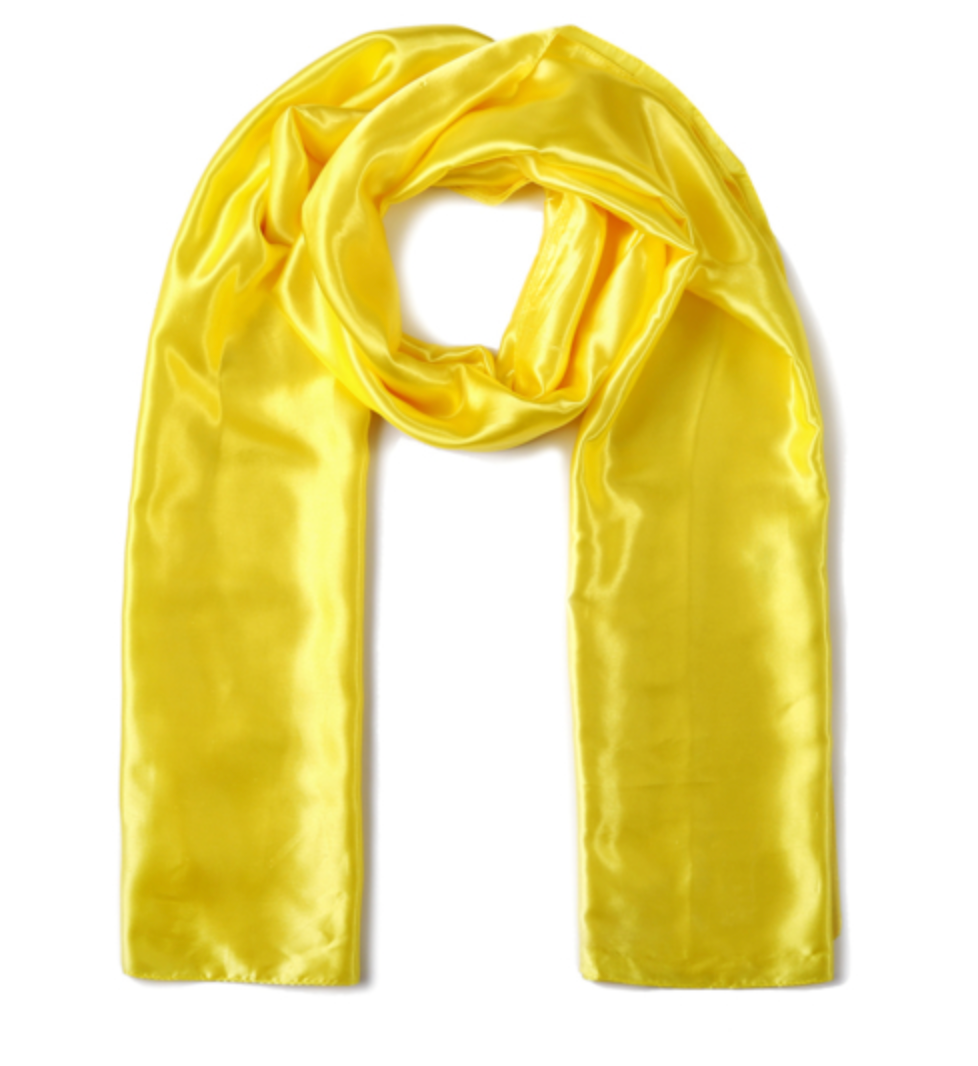 Scarf satin long yellow