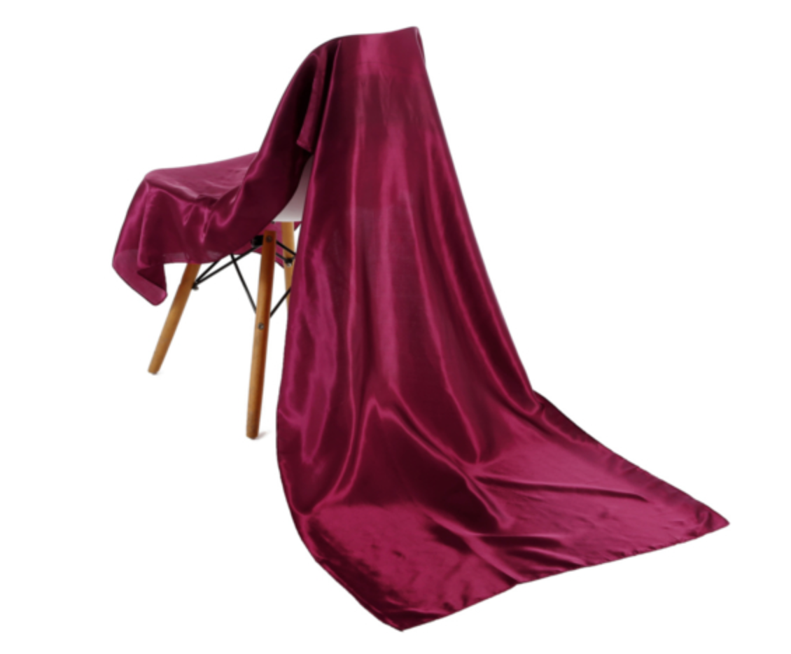 Scarf satin long dark red