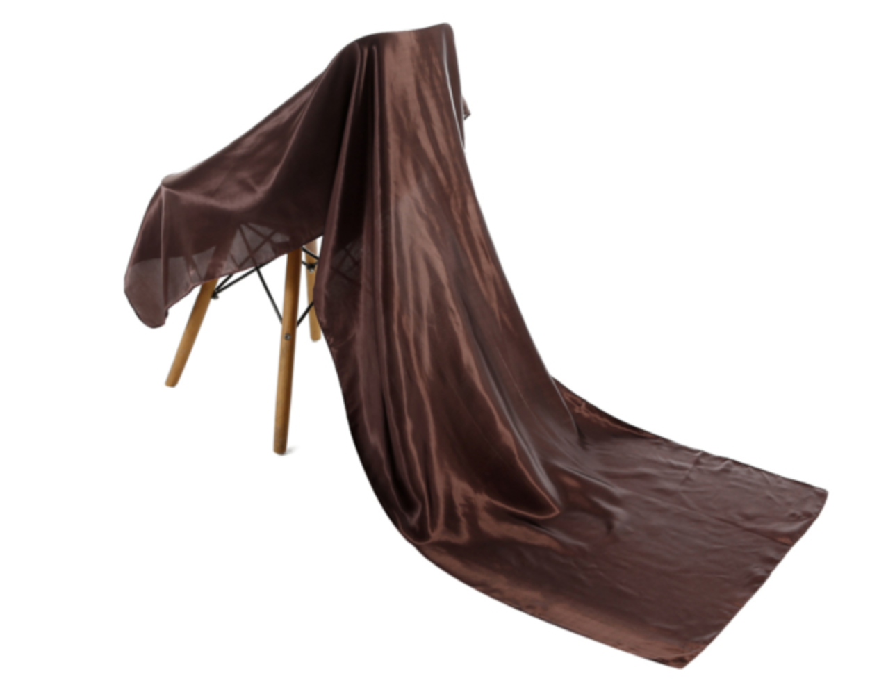 Scarf satin long brown