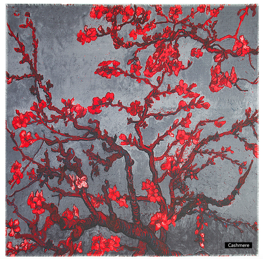 Scarf Van Gogh Almond Blossom cashmere