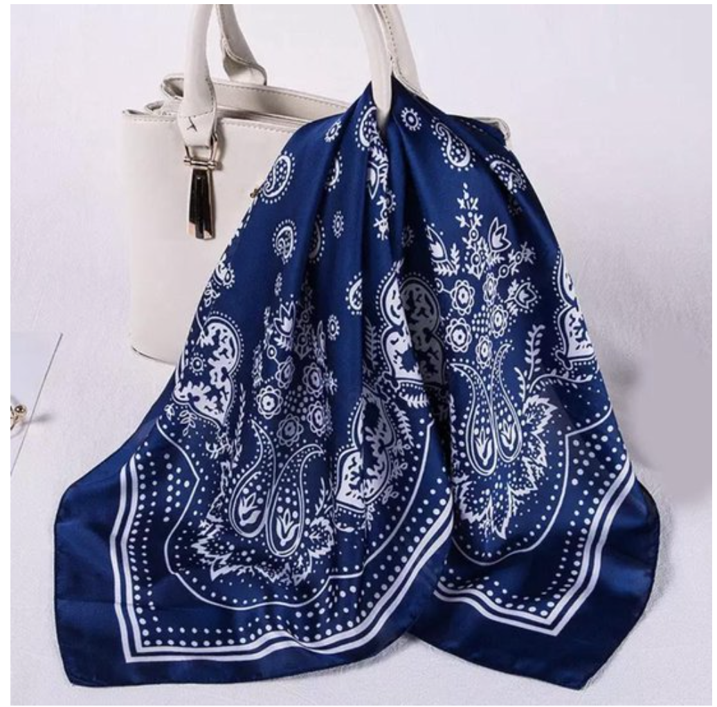 Silky bandana dark blue