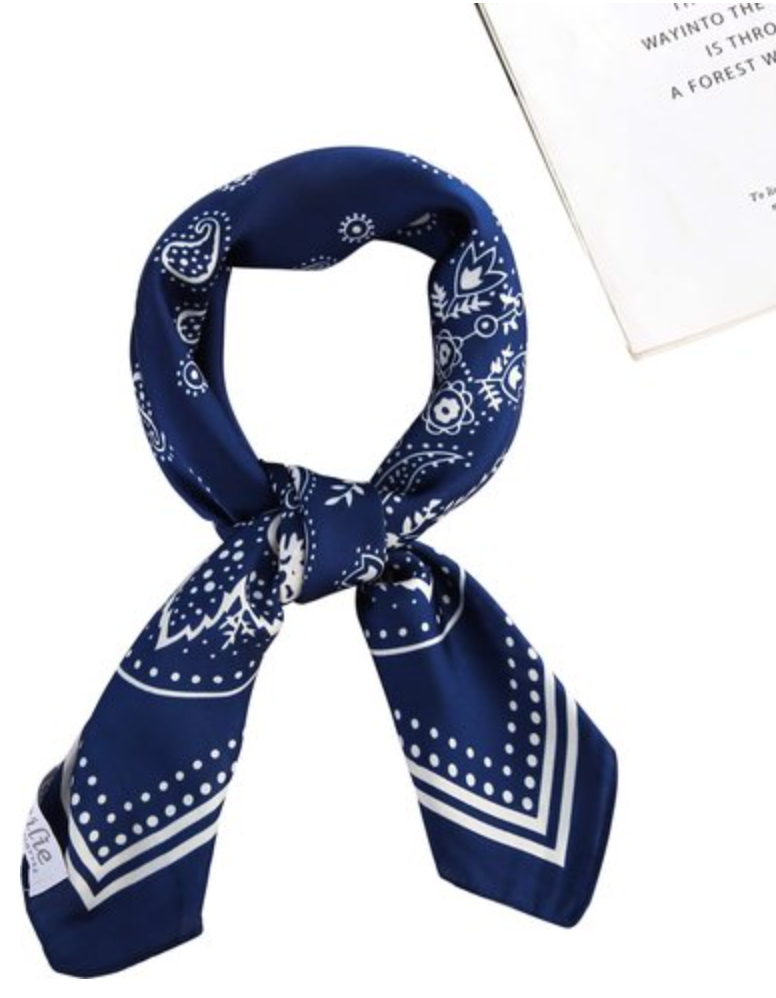 Silky bandana dark blue
