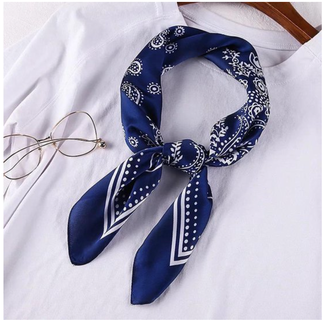 Silky bandana dark blue