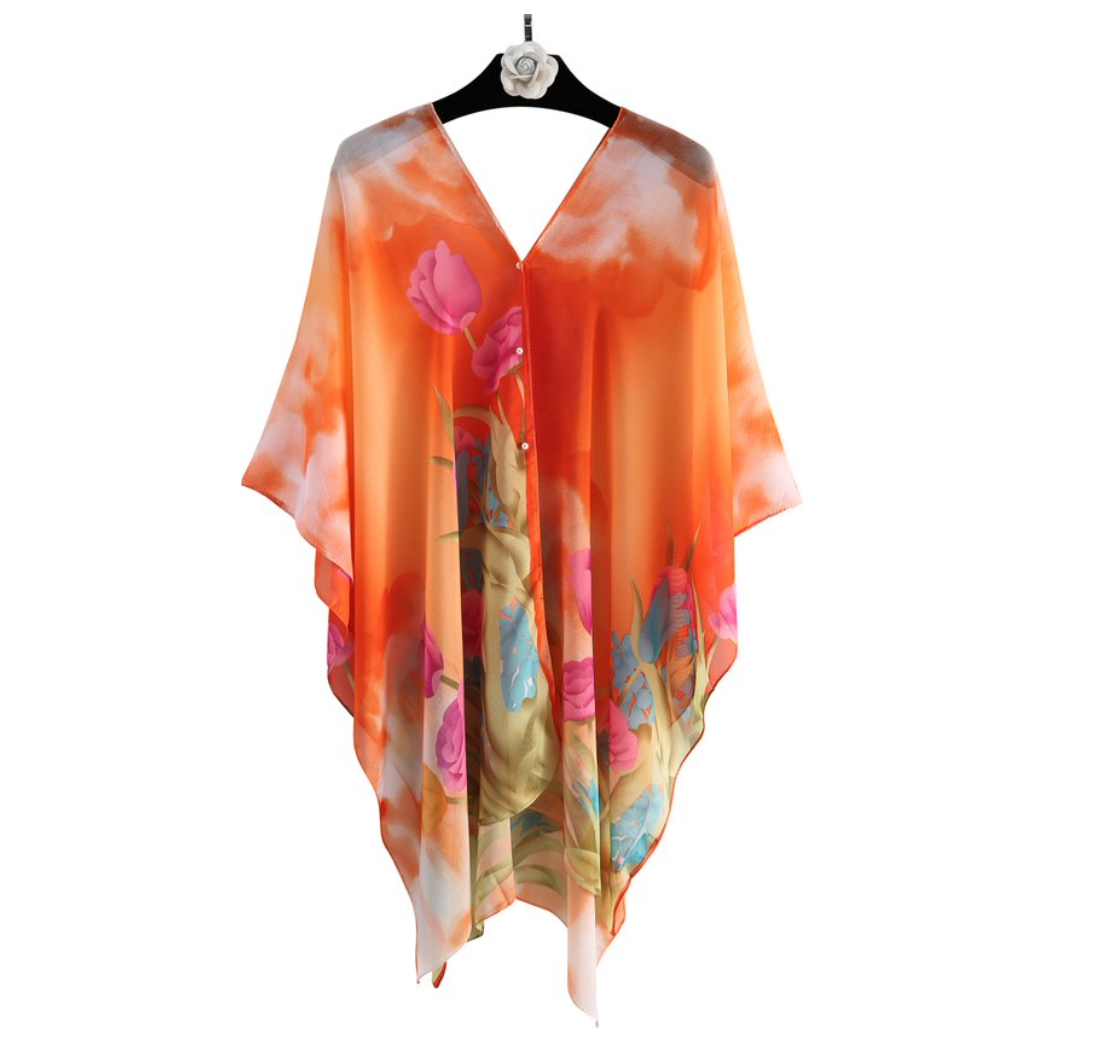 Beach poncho orange