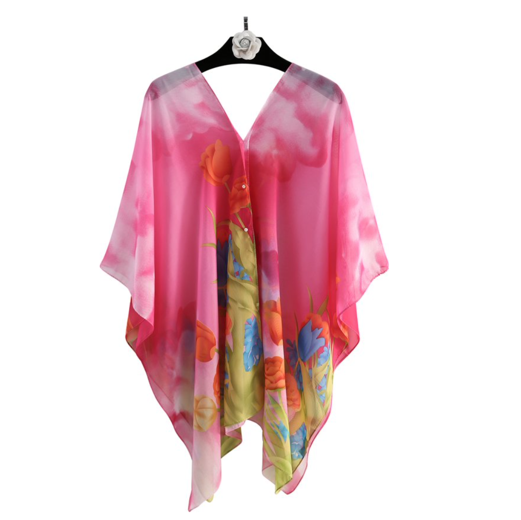 Beach poncho pink