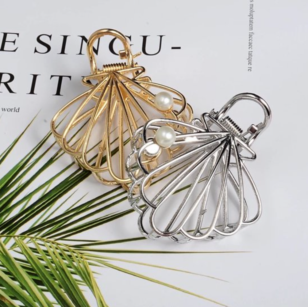 Hair clip shell gold