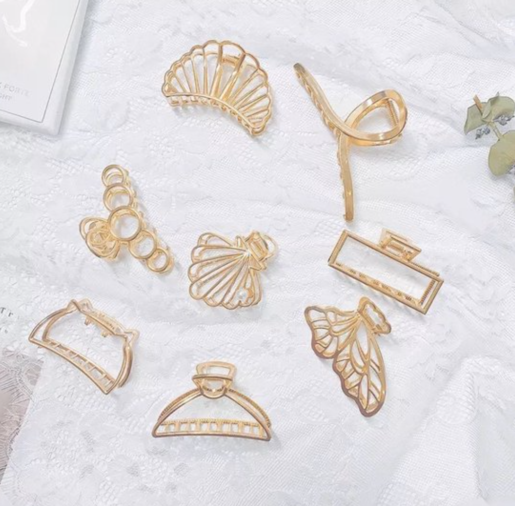 Hair clip shell gold