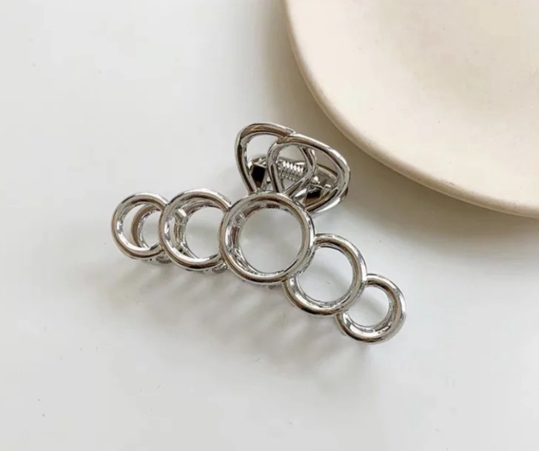 Hair clip circles silver