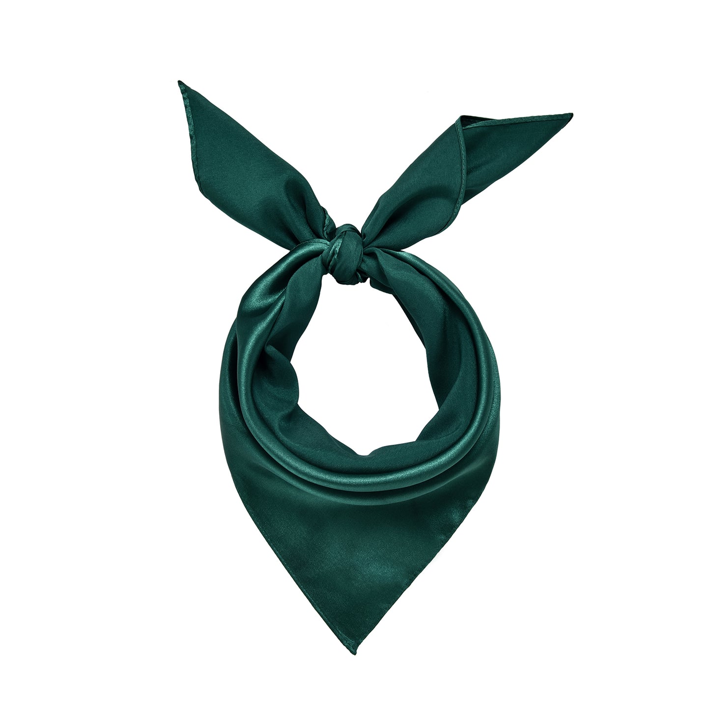Scarf satin square dark green