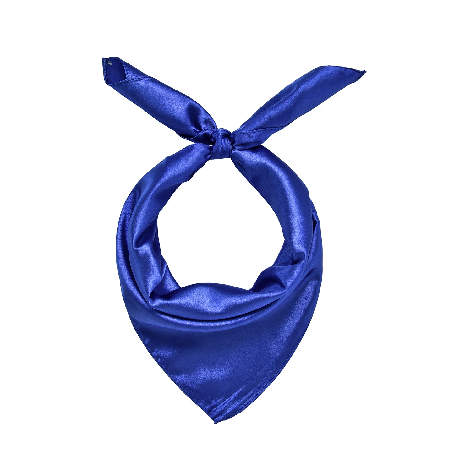 Scarf satin square cobalt blue