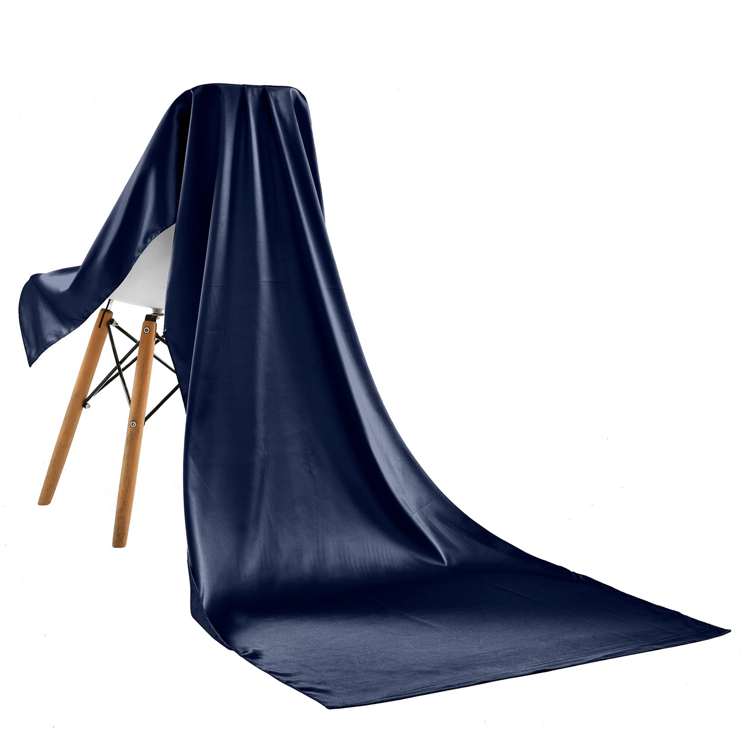 Scarf satin long dark blue