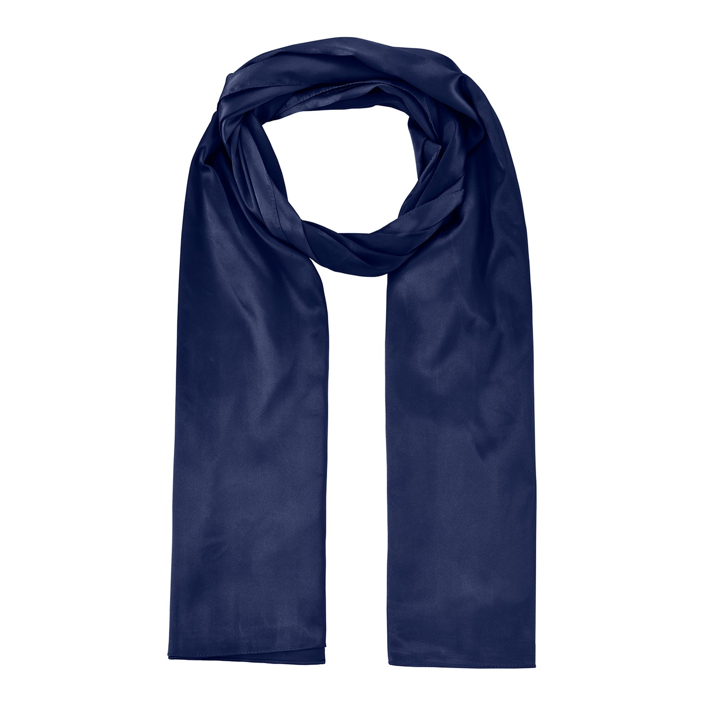 Scarf satin long dark blue