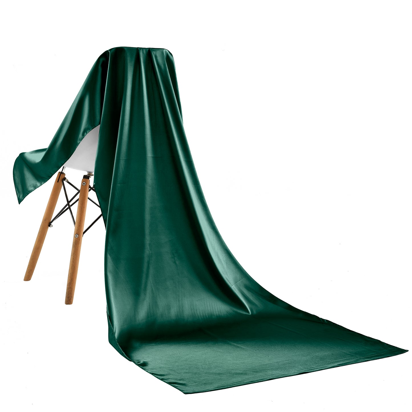 Scarf satin long dark green