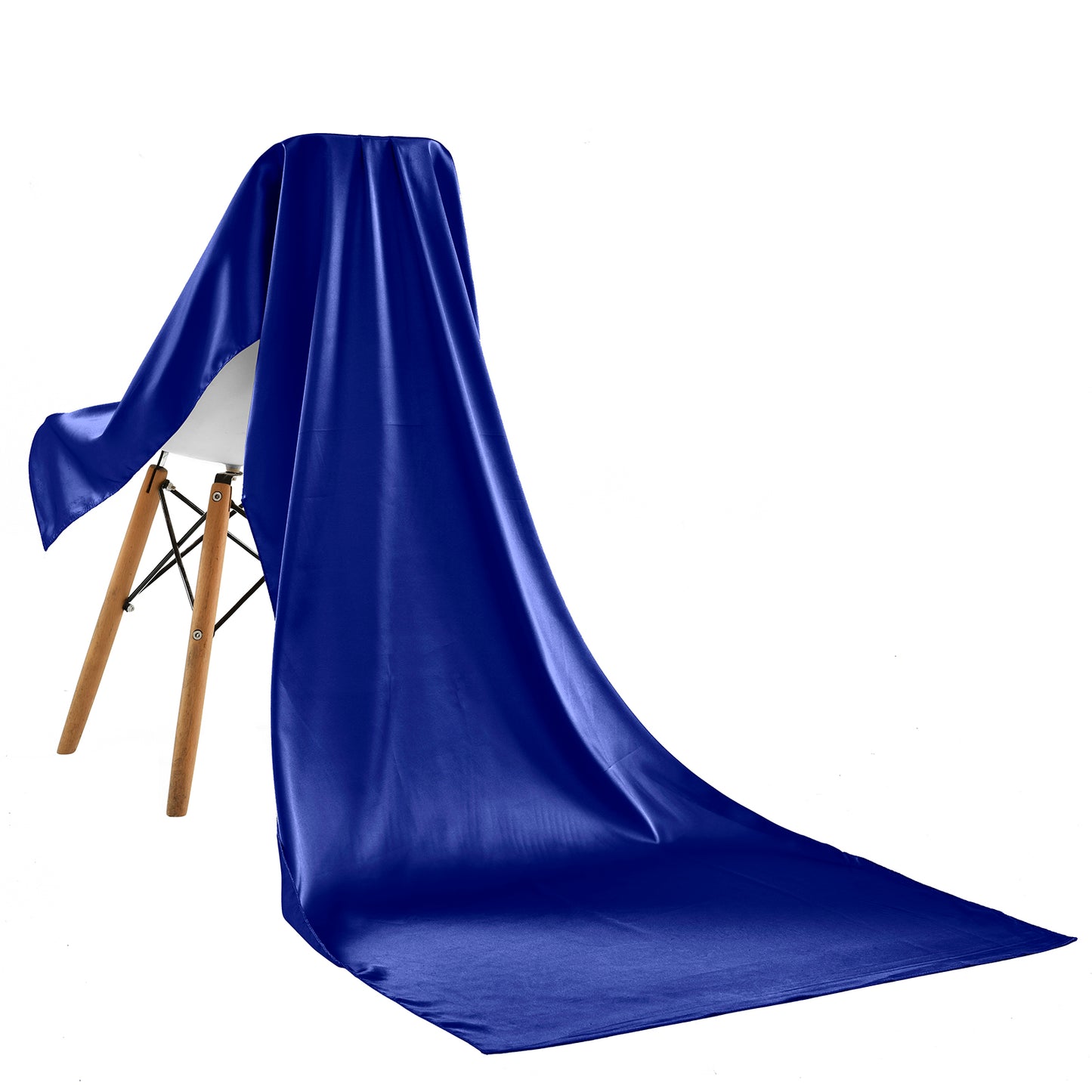 Scarf satin long cobalt blue