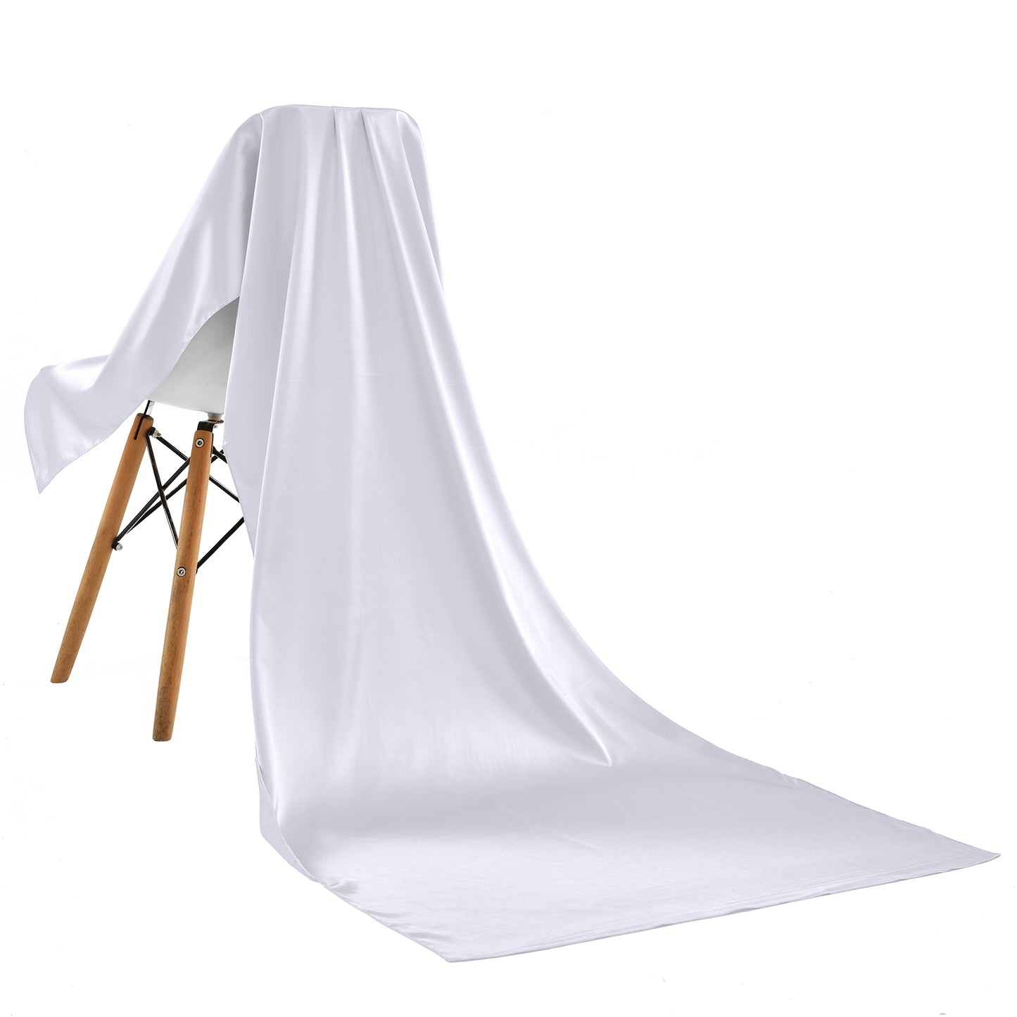 Scarf satin long white