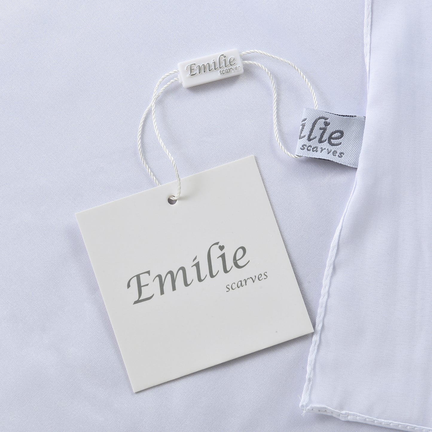 Scarf satin long white