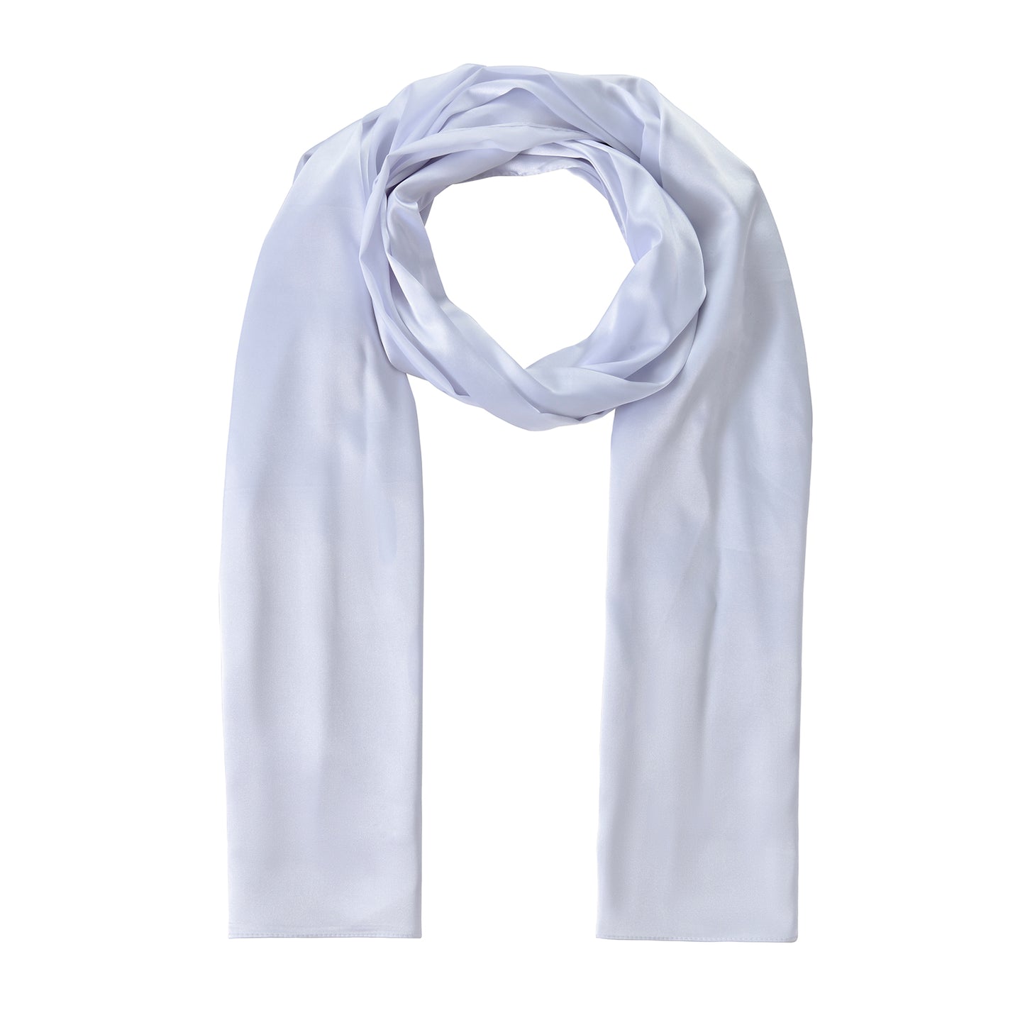Scarf satin long white
