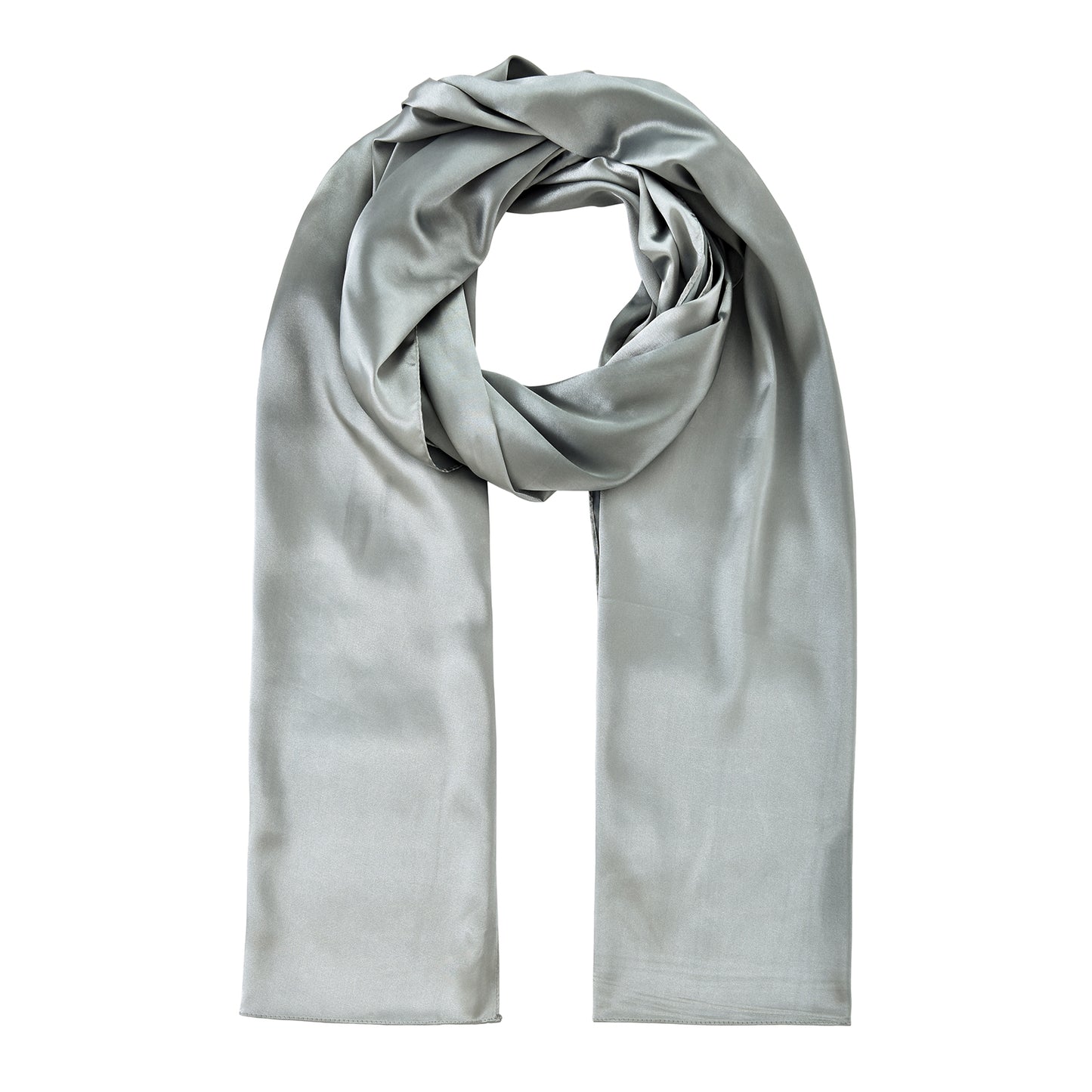 Scarf satin long silver