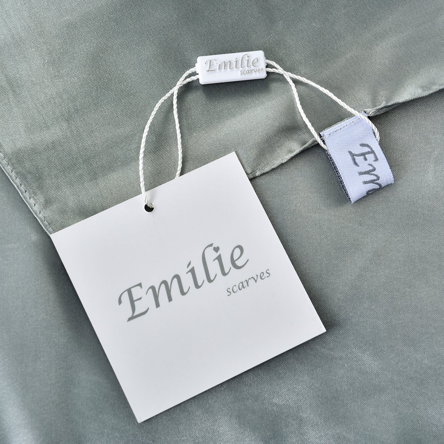 Scarf satin long silver