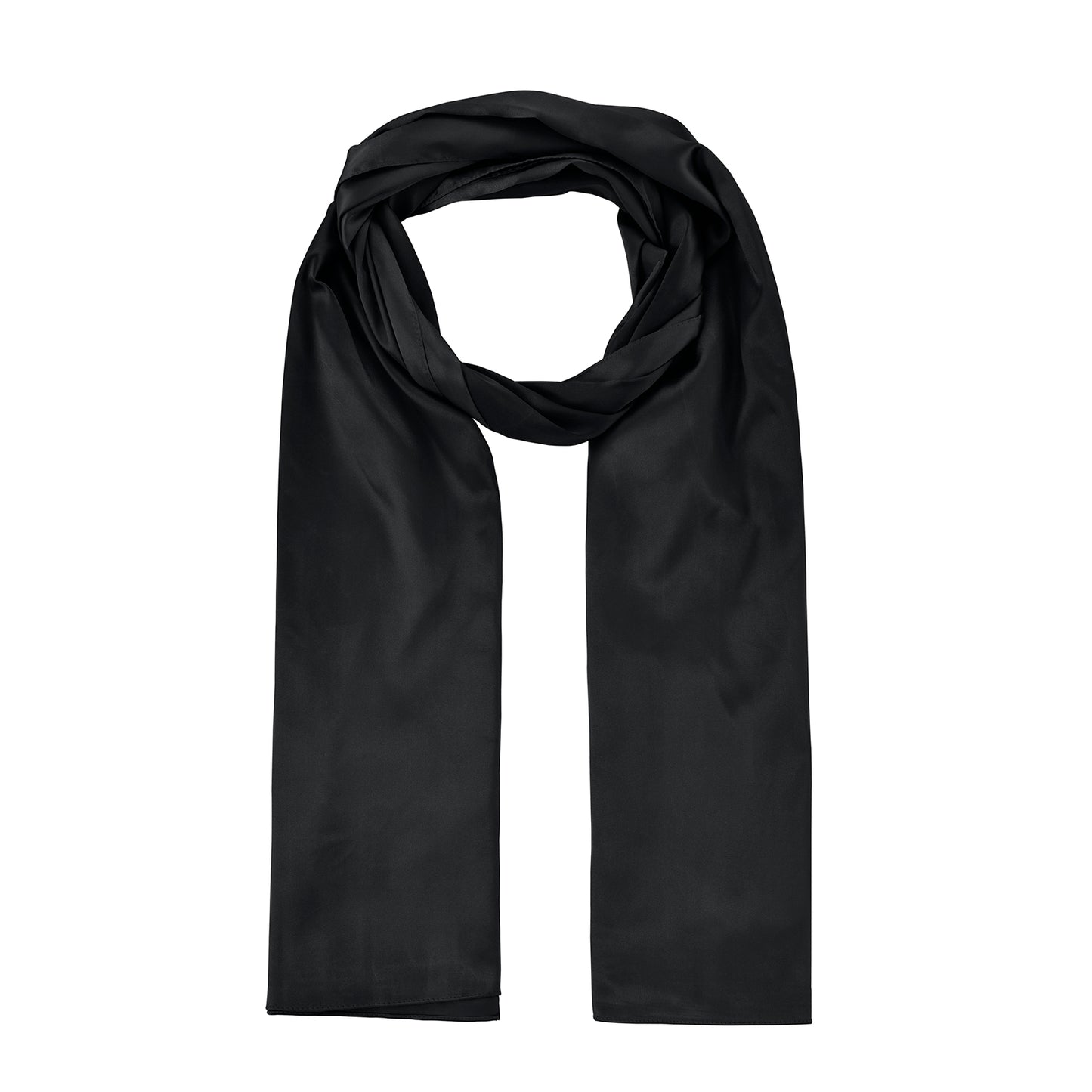 Scarf satin long black