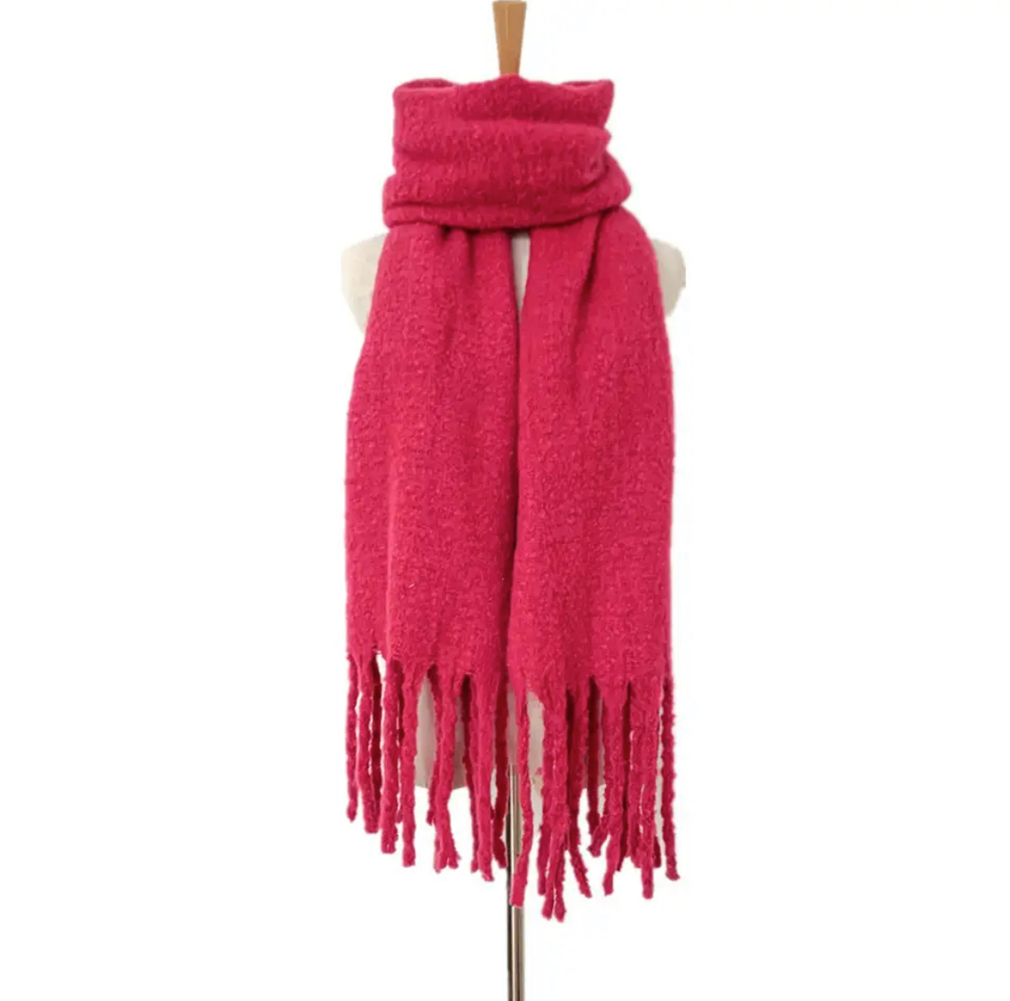 Winter scarf extra long fuchsia pink
