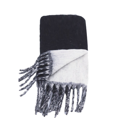 Two-tone winter scarf black & grey
