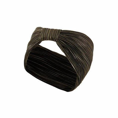 Haarband satijn zwart / goud