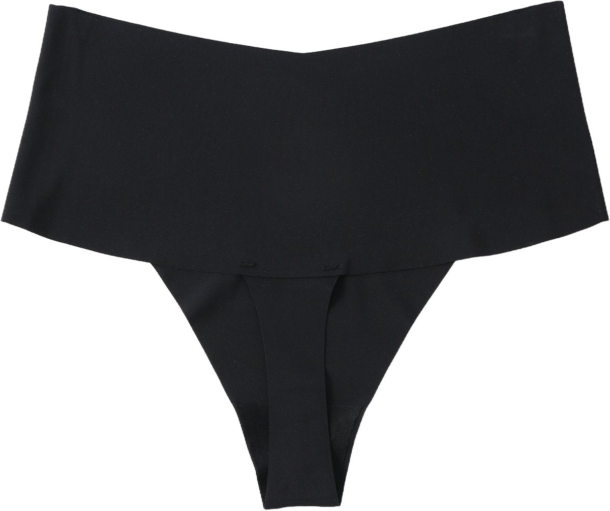 Thong high waist 5 pieces black