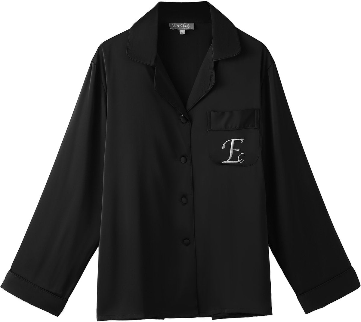 Pyjamas satin luxury trousers & shirt black