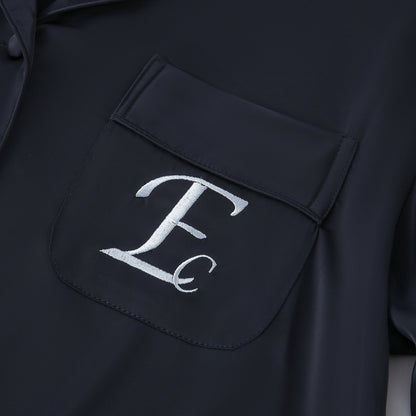 Pyjamas satin luxury trousers & shirt blue