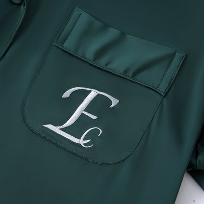 Pajamas satin luxury pants & shirt green
