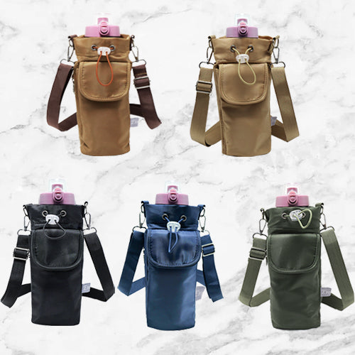 Sports water bottle bags–adjustable shoulder strap - Water-Resistant (23x14cm)-green