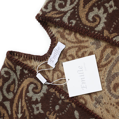 Winter Poncho brown flower print