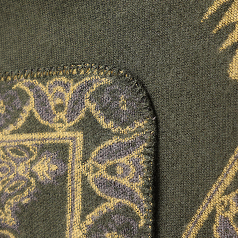 Winter Poncho  green and yellow