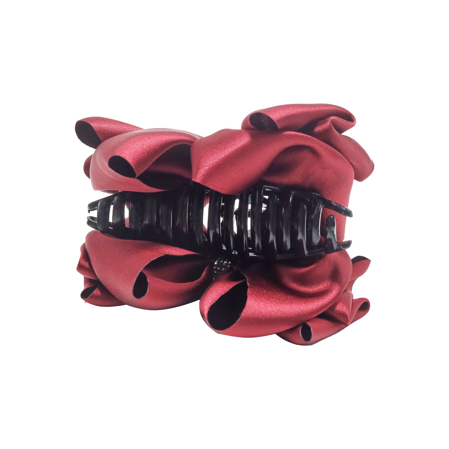 Hair clip bow wine red burgundy glitter