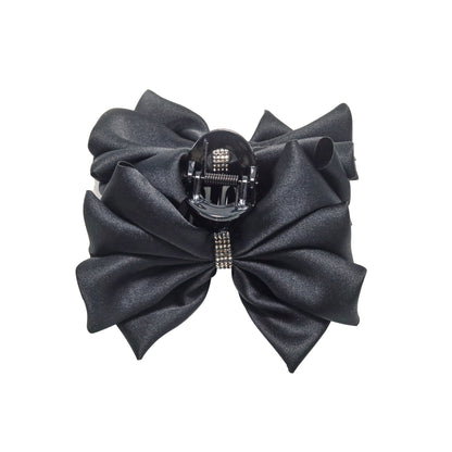 Hair clip black bow  black glitter