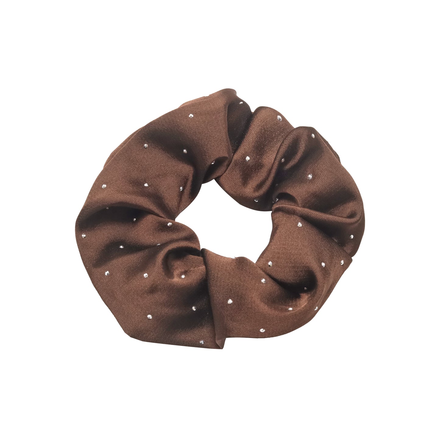 Scrunchie satin glitter rhinestones black brown beige set of 4