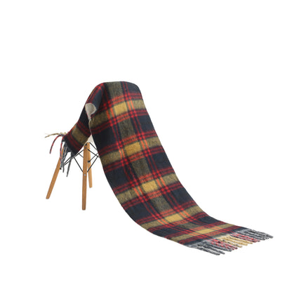 Two toned Checked print scarf off white