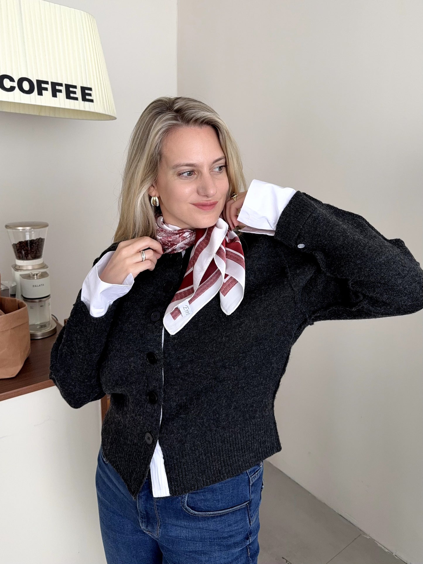 Scarf satin burgundy  print  square 70 X 70