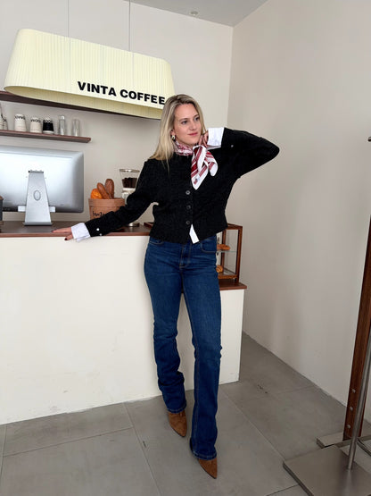 Scarf satin burgundy  print  square 70 X 70