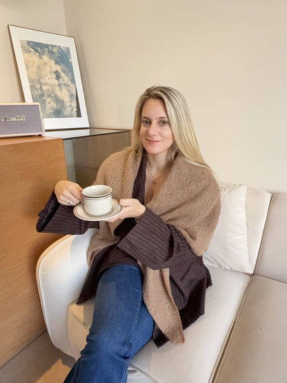 Winter scarf triangle - camel