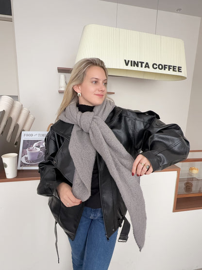 Winter scarf triangle  navy blue