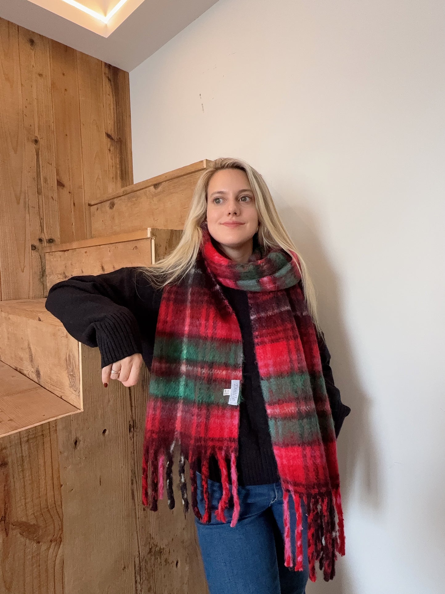 Winter Christmas scarf  - red